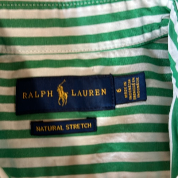 Ralph Lauren green stripe shirt - Picture 3 of 6
